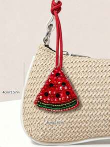 Gantungan Tas Liburan Bergaya Minimalis, Liontin Pohon Kelapa Imitasi dengan Manik-Manik Warna Kontras, Aksesori Dekoratif Mini yang Indah, Desain Unik, Liontin Serbaguna untuk Sehari-hari, Cocok untuk Tas dan Pakaian Sehari-hari Saat Liburan di Pantai - Merah - View 2