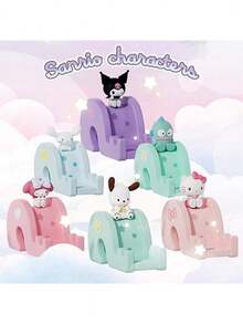 官方授權 Sanrio 角色滑動式手機支架，多角色可調角度桌面裝飾，適用居家與辦公室，Hello Kitty 房間裝飾，成人桌面收納架，14 歲以上 - 淺藍色 - 查看 2