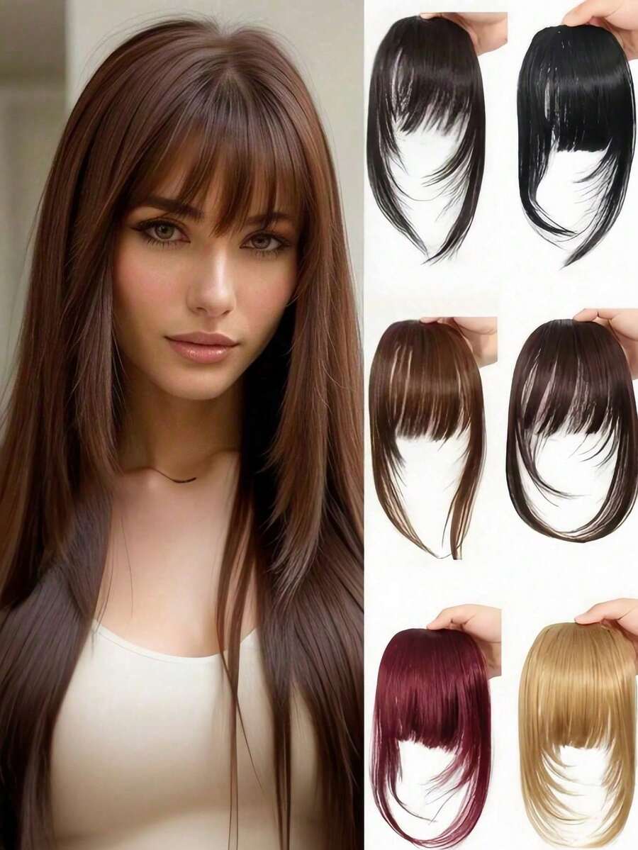 1pc Natural, Seamless, Invisible "Air Bangs" And Side-Swept Hair Pieces – Stylish Women's Hair Accessories (Voluminous/Textured Style). Suitable For Parties, Festive Gatherings, Cosplay, And Daily Wear. Great For Students; Multiple Colors. - Multicolor - View 1
