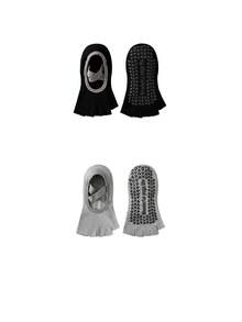 1 par/2 pares/3 pares de calcetines de yoga con cinco dedos y correa cruzada, calcetines tipo barco con dedos abiertos y silicona antideslizante, adecuados para pilates, yoga, deportes de piso interior - Multicolor - Ver 13