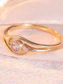 Exquisite Vintage Halo Ring, Suitable For Women, Luxury Ring, Elegant High-End Jewelry, Perfect For Wedding, Engagement, Party, Daily Wear And Gift, Women's Ring, Luxurious Vintage Hollow Ring, Perfect Accessory For Holidays And Gatherings - Two-color - View 4