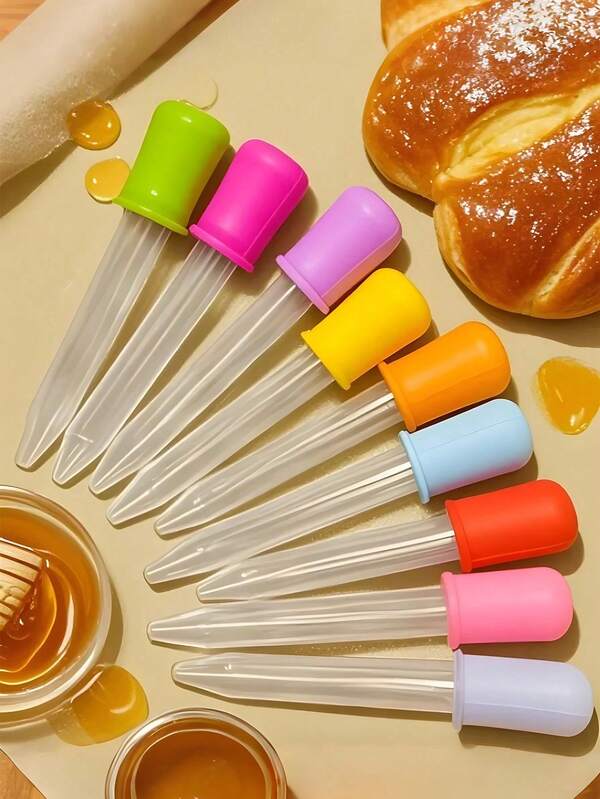 Cosmetic Skincare Essence Filling Dropper (Random Color), Plastic Dropper, Liquid Dropper, Silicone And Plastic Mixed Material Dropper, With Ball-Shaped Suction Head, Halloween Decoration