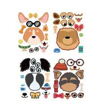 6/12pcs Cartoon Dog Stickers For Kids, DIY Dress-Up Stickers, Holiday Party Favor Bag Fillers, Classroom Craft Stickers - Multicolor - View 5