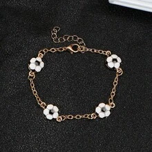 1pc Adjustable Football Bracelet, Hip-Hop Style Personalized Couple Bracelet For Women, Light Luxury Niche Football Theme Chain Bracelet, Metal Chain With Enamel Football Charm Decoration, Gold And Silver Dual Color Options, Exquisite Versatile Sports Style Accessory - Multicolor - View 9