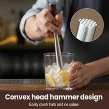 1pc Walnut Wood & 304 Stainless Steel Cocktail Muddler, Heavy Duty Bar Tool For Mojito, Ice Crushing, Garlic & Herbs, Seamless Easy Clean Design, 9.92 Inch Kitchen & Bartender Accessory - View 2