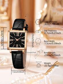 Ensemble de bijoux pour femmes 9 pièces comprenant montre à quartz, bracelet, collier, boucles d'oreilles et bague, design minimaliste décontracté à cadran barre, convient pour le port quotidien, la décoration de fête, la Saint-Valentin, la Fête des Mères, la saison des mariages, l'anniversaire et divers cadeaux de festival pour les amis et les mères - Multicolore - Voir 4