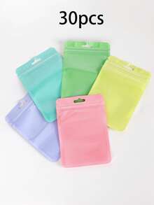 5/30/50pcs Macaron Color PVC Self-Sealing Bags, Fashionable Fresh Colors, Dustproof And Moisture-Proof With Good Sealing, Suitable For Cards, CDs, Jewelry Storage And Gift Packaging - One Size Fits All - View 11
