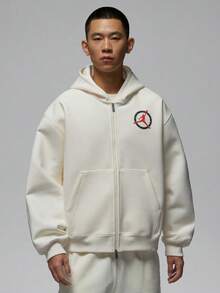 Jordan 男款 AS FLT CLB 針織全開襟拉鍊運動外套 IF1811-110 - 紅白色 - 查看 1