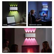 USB Rechargeable Smart Motion Sensor Wall Light Indoor, RGB Color Changing LED Night Light, Magnetic Mount Wireless Wall Lamp For Bedroom Bathroom Hallway Wardrobe Cabinet Stairs Home Decor - RGB Wall Light - View 9