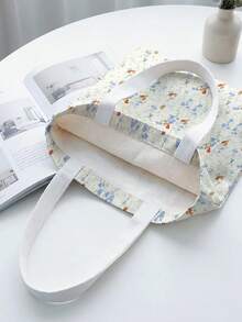 1pc Floral Print Tote Bag, Lightweight , Multi-Use Shoulder/Hand Bag For Students, Commuting & Daily Shopping - Multicolor - View 5
