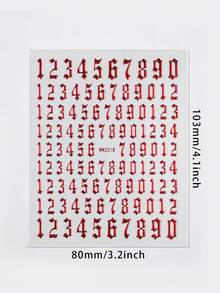 Red Digital Pattern Nail Stickers With Adhesive DIY Nail Art Decoration 2pcs/Pack - Red - View 10