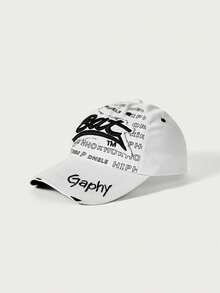 Glisma 1pc Outdoor Couple Hip Hop Baseball Cap, Sun Protection Snapback Hat With BAT, GAPHY, GRAPHY Embroidery, Fashionable Casual Contrast Color Design - Multicolor - View 24
