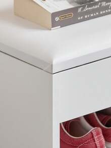 SoBuy 2 Tiers Shoe Rack Shoe Cabinet Shoe Storage Bench With Folding Padded Seat White W60 X D30 X H44cm FSR25-W - White - View 9