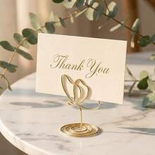 1/5/10pcs Elegant Gold Butterfly Photo Frame Clips, Photo Holders, Table Number Holders, Business Card Holders, Suitable For Wedding Centerpiece Decor, Graduation Party, Birthday Party - View 10
