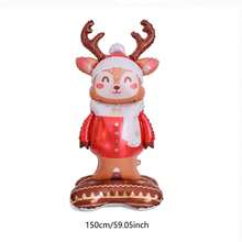 150cm Standing Base Christmas Deer Balloon Standing Scarf Reindeer Balloon Christmas New Year Party Decoration - Multicolor - View 5