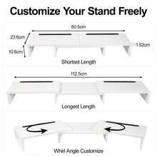 Dual Wooden Monitor Stand,Adjustable Length And Angle For Portable Monitor And Desktop PC Monitor - View 4