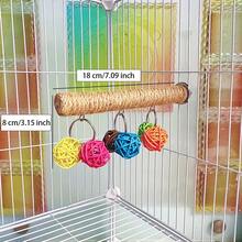 鸚鵡站立桿藤球鳥籠玩具，小中型適用，黃麻繩站立桿，寵物鳥用 - 查看 6