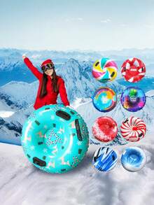 1 pieza Tubo de nieve inflable nuevo de gran tamaño anti-vuelco para adultos, trineo de nieve grueso resistente al frío para exteriores - A - Ver 1