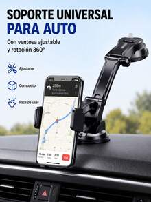 Car Phone Holder With Strong Suction Cup, Adjustable For Dashboard And Windshield, Stable Mount For GPS Navigation And Smartphones - Black - View 7