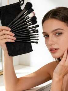 13pcs Makeup Brush Set With Storage Bag, Suitable For All Black Makeup Tools And Brushes, Fine Brush Head Design, Soft Bristles, Ideal Gift For Global Holidays - None - View 5