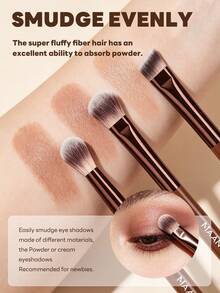 MAANGE 6/12pcs Professional Makeup Brush Set With Makeup Bag, Portable Travel Makeup Brush Kit, Includes Blush Brush, Powder Brush, Eyeshadow Brush, Highlighter Brush, Contour Brush, Eyelash Brush, Concealer Brush, Detail Brush And Other Makeup Tools, Suitable For Travel And Dates, Can Be Used As A Gift For Women - Coffee Brown - View 10