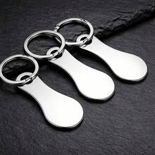 6pcs Anti-Loss Shopping Cart Tokens, Backpack Keychain Accessories, Novelty Portable Pendant Set - Silver 6-piece Set (3 Tokens+3 Keychains) - View 5