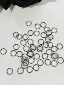 50個黑色基礎開口跳環髮夾髮圈珠寶配件 DIY 手作材料 手鍊項鍊連接環 鑰匙圈掛環 抓夾 - 槍黑色#1 - 查看 2
