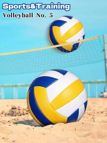 Outdoor Beach Volleyball With Soft Touch, Anti-Slip Waterproof Surface, Durable And Long-Lasting Air Retention, Suitable For Beach, Pool, Lawn Group Sports And Daily Training Match Ball - Multicolor - View 3