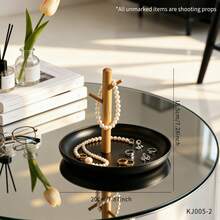 1PC Resin Tree Branch Jewelry Display Stand With White Round Tray, Elegant Earring Necklace Ring Storage Organizer For Dresser Vanity Home Decor Holder - Multicolor - View 11