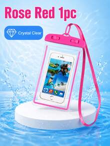 1/2/3/5入通用防水手機袋 防水手機殼 適用於 iPhone 14/13/12/11 Pro Max/XS Plus、Galaxy S22/S23 手機 (最高 7.0 吋) 3D 手機防水乾袋 - 玫紅色 - 查看 24