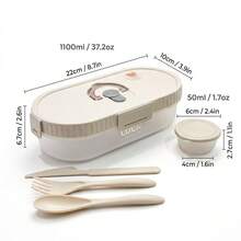 Portable Plastic/304 Stainless Steel Lunch Box With Lid, Divided Fruit Salad Food Storage Container, Leak Proof Bento Box, Dishwasher & Microwave Allowable, Suitable For Student Adult Use In School, Office, Outdoor Camping, Picnic,Back To School - Multicolor - View 13