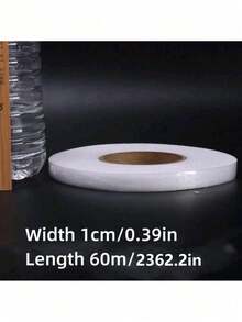 1/2 捲 60m 熨燙用貼邊膠帶，雙面熔融襯布，熱熔布料黏著網，不織布免熱熔膠帶，適用於衣物，薄黏著網膜邊緣膠帶，完美用於黏合與手工藝項目，不織布裝飾緞帶，白色雙面 DIY 膠帶，適用於縫紉用品 - 彩色 - 查看 13