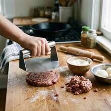 Non-Stick Stainless Steel Manual Pancake Press Round Flatbread Maker For Consistent Homemade Tortillas Crepes And Hamburg Presser - Default - View 4