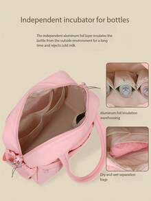 Large Capacity Simple Slanted Mother Bag, Equipped With A Small Handbag, Lightweight Mother Bag Set, Suitable For Outdoor Use - Multicolor - View 7