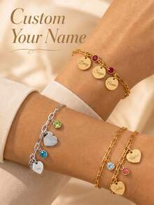 Gelang DIY Bertabur Berlian Imitasi yang Dipersonalisasi, Dapat Disesuaikan dengan Nama Anda, Modis, Indah, Menarik, Cocok Sebagai Hadiah Ulang Tahun Pernikahan, Hadiah Pesta Pernikahan, Hadiah Pesta Ulang Tahun, Hadiah Pesta Wisuda, Hadiah Perjalanan Liburan - beraneka warna - View 1