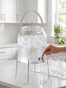 Plastic Beverage Dispenser Jar For Infused Water,Iced Tea,Lemonade,Party Kitchen Us Perfect For Homemade Fruit Water,Cold Tea,Punch,Sangria,Suitable For Home Kitchen,Backyard BBQ,Wedding,Picnic And Outdoor Party Drink Station. - Multicolor - View 12