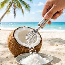 Stainless Steel Coconut Meat Remover - Multi-Claw Curved Scraper For Fresh Coconut, Mango, Chocolate. One-Piece Rust-Proof Design With Hanging Loop. , Easy-Clean & Efficient Kitchen Tool For Baby Food & Baking. Minimalist Industrial Style - Silver - View 7