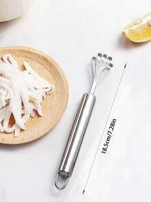 Stainless Steel Coconut Meat Remover - Multi-Claw Curved Scraper For Fresh Coconut, Mango, Chocolate. One-Piece Rust-Proof Design With Hanging Loop. , Easy-Clean & Efficient Kitchen Tool For Baby Food & Baking. Minimalist Industrial Style - Silver - View 12