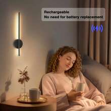 1pc/2pcs Battery Powered Wall Light, Wireless Rechargeable Black Wall Lamp With Remote Control Dimmable, Cordless Wall Light Decoration For Living Room, Bathroom, Hallway, Timer Function - Black - View 10