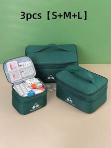 1pc Red, Navy Blue, Gray, Green Portable Double-Layer First Aid Kit, Epidemic Prevention And Health Kit, Household Life Saving Kit, Outdoor Emergency Epidemic Prevention And Storage Kit - Multicolor - View 14