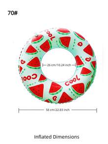Adult Inflatable Swim Ring, Fruit Print Pool Float, Watermelon/Lemon/Lime/Orange/Kiwi/Dragon Fruit PVC Float - Heart-shaped Watermelon Ring - View 13