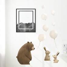 1set Bear, Rabbit, And Balloon Wall Stickers, Self-Adhesive Paper, Suitable For Home Decoration, Room Decoration, Wall Decoration, Made Of Waterproof PVC Material, Removable - Self-adhesive - View 6