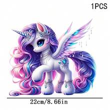 1/2/3pcs Dreamy Wavy Curl Unicorn Pattern Heat Transfer Stickers, Suitable For DIY T-Shirts, Jeans, Hoodies, Bags, Pillows (Mixed Colors), Holiday Crafts, Durable Decals, Clothing Embellishment, Party Decoration - Multicolor - View 10