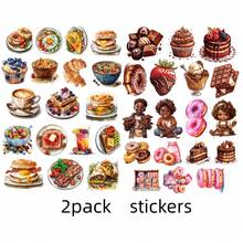 18pcs/Set New Cute Cartoon Watercolor Milk Tea & Breakfast Food Flat Stickers, Multipurpose Decorative Stickers, Suitable For Scrapbooking, Phone Case & Cup DIY Decoration, Self-Adhesive, Matte Paper, Disposable School Supplies - Grid - View 19