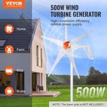 500W 12V Wind Turbine Generator Kit With 5 Blades, MPPT Controller, Adjustable Wind Direction, And 2.5m/S Wind Start Speed For Home, Farm, RVs, And Boats - 5 Hojas - View 2
