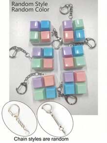 Adult Stress Relief Keyboard (6pcs/Set) - Colorful Keycaps, PC Material, Anxiety Relief Keychain, New Product, Anime Game Pillow - Multicolor - View 7