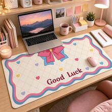 Alfombrilla de escritorio con lazo lindo, alfombrilla de ratón para juegos grande, alfombrilla de teclado y ratón extendida estética kawaii, protector de escritorio antideslizante para hogar, oficina y juegos - Ver 7