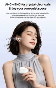 REMAX 藍牙耳機，ANC+ENC，降噪真無線，高品質音質，持久續航，立體聲音樂通話耳機，時尚舒適 - 查看 3