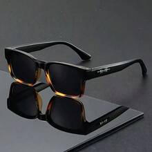 HOYNI Brand Retro Square Glasses, Turquoise And Dark Brown Dual Color Options, Unisex Neutral Frames, Suitable For Daily Commute, Business And Formal Wear, Exquisite Craftsmanship Fashion Accessory, Great Gift For Birthday, Graduation, Father's Day, Mother's Day, Anniversary - Multicolor - View 8
