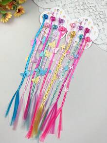 12pcs Multicolor Braided Hair Clips Hair Accessories Butterfly Star Twist Braid Hair Clips Performance Stage Colorful Mixed Hair Claws Decorative Headwear - Mixed color - View 9